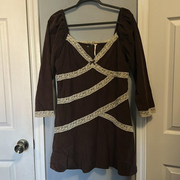 NWOT Tennley Corduroy Mini Dress - Chocolate Torte Combo - Picture 3 of 6